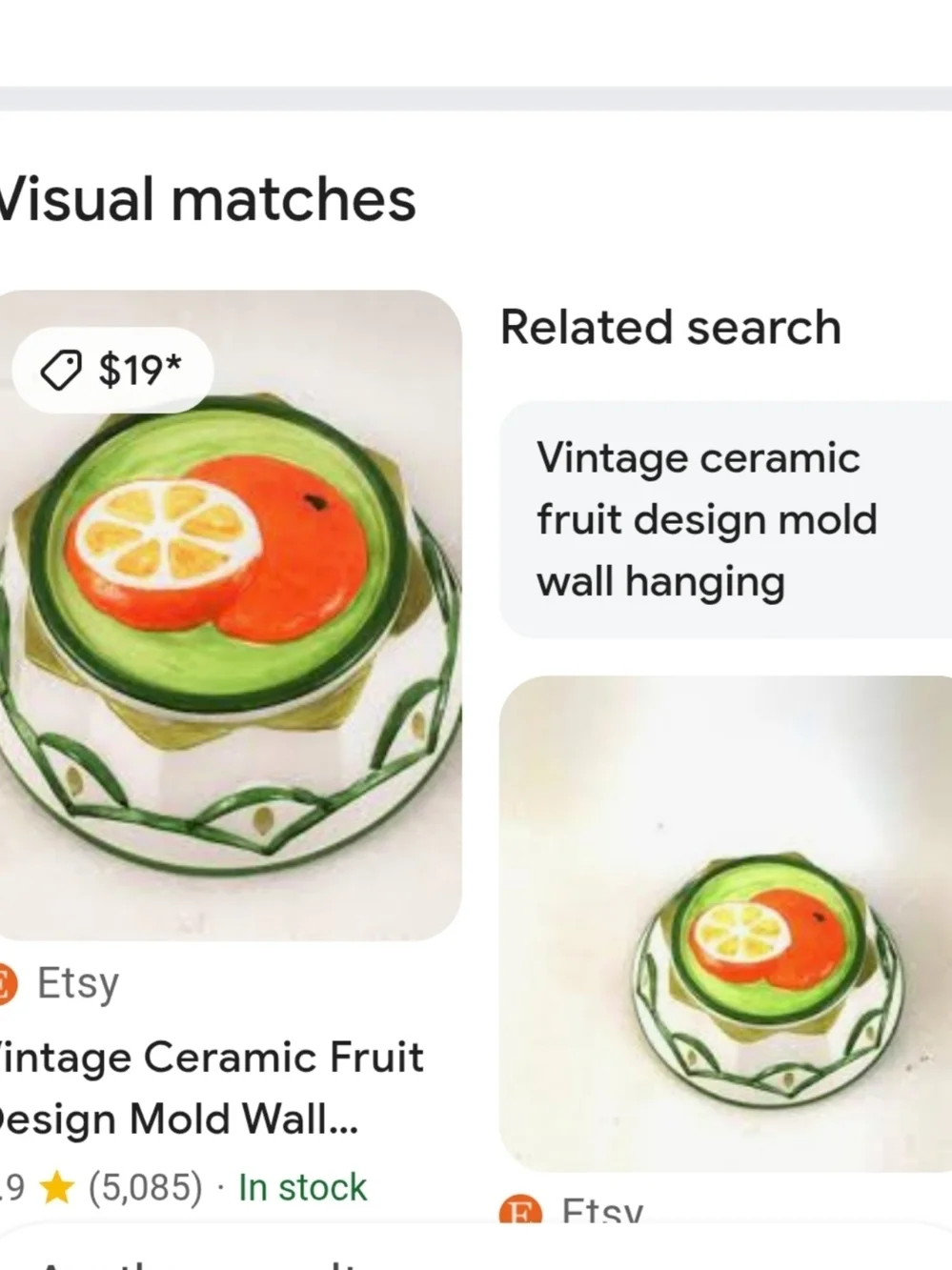 Vintage Tasteseller Sigma Orange Citrus Ceramic Mold Wall Art